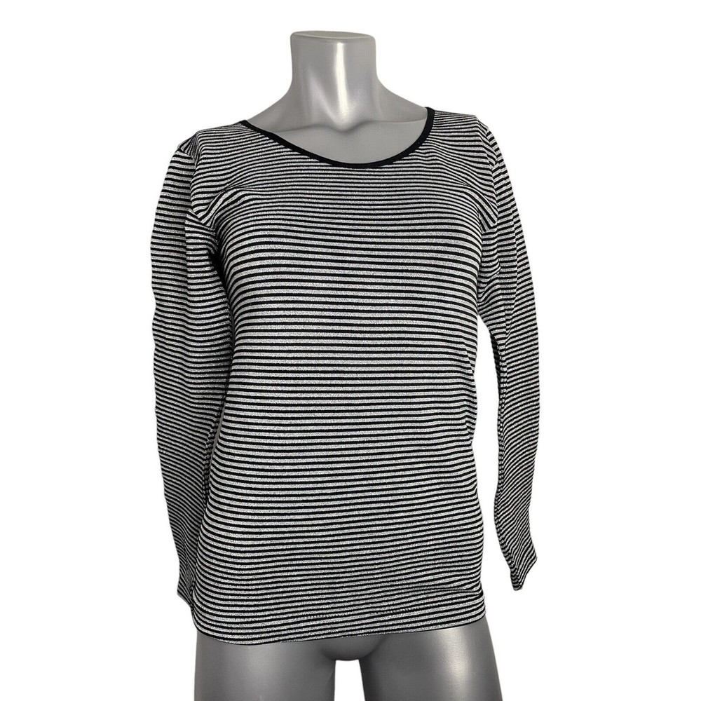 Bella Seamless Women's Gray and Black Striped Fleece Lined Stretch Size M\L
